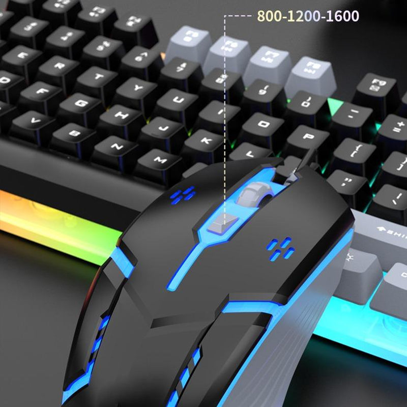 Gaming LED Keyboard Mouse Headset Bundle 3 in 1 Set with Rainbow Backlit Keyboard, Precision Wired Mouse, & Noise Cancelling Headset for Xbox PS4 PS5 PC Laptop