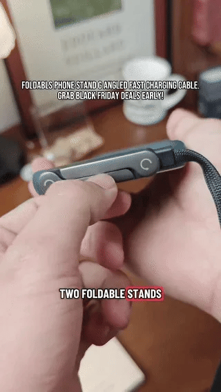 2-in-1 Invisible Holder Charger Cable - 240W Fast Charging Cord with Built-In Phone Stand