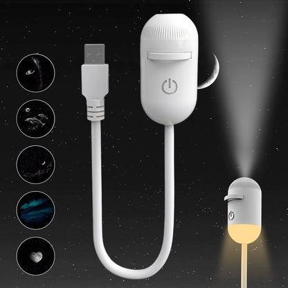 NEW 2-in-1 Mini Galaxy Star Projector Night Light Dual Use HD Romantic Ambient Lamp USB Powered for Car Interior & Bedroom Decor