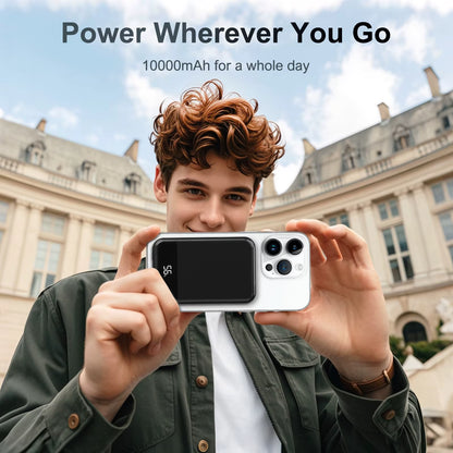 10000mAh Magnetic Power Bank Portable Fast Charger 20W Wireless Charging LED Display Magsafe for IPhone 16 15 14 13 12 Pro Max