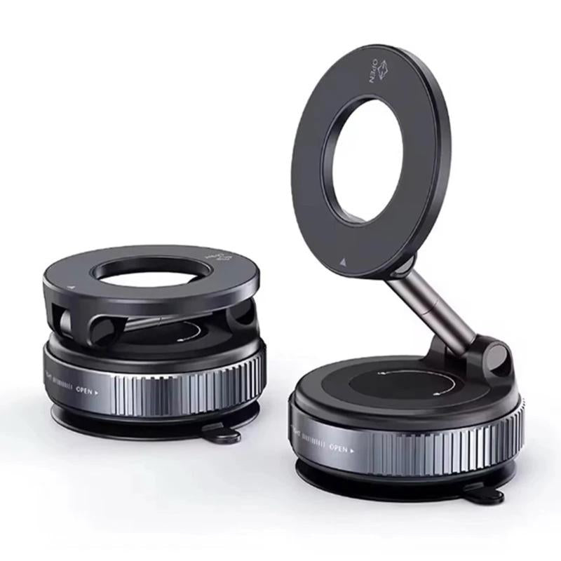 Magnetic Car Phone Holder Foldable Design 360° Adjustable Rotation Vacuum Mount