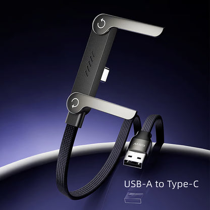 2-in-1 Invisible Holder Charger Cable - 240W Fast Charging Cord with Built-In Phone Stand