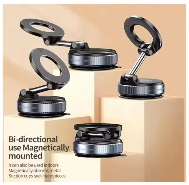 Magnetic Vacuum Car Mount Phone Holder Vacuum Suction Cup Car Phone Stand Universal GPS Navigation Stand for Car Smooth Surfaces