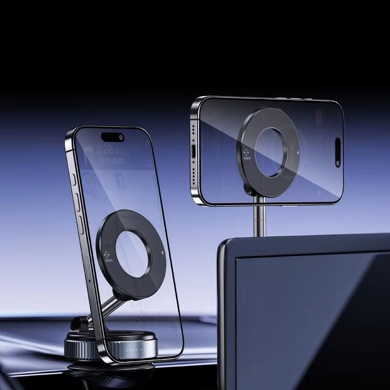 Magnetic Vacuum Car Mount Phone Holder Vacuum Suction Cup Car Phone Stand Universal GPS Navigation Stand for Car Smooth Surfaces