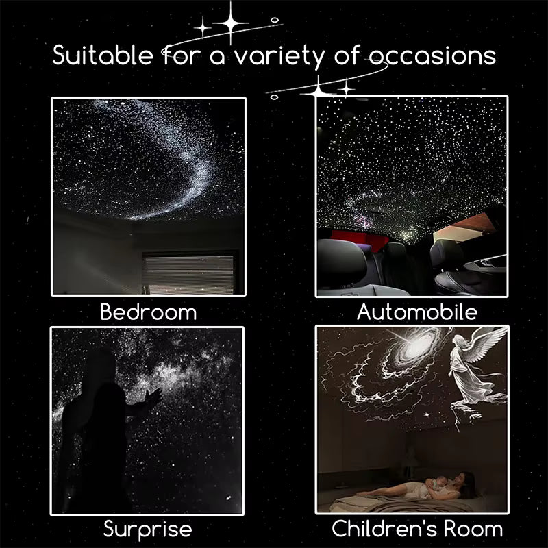 NEW 2-in-1 Mini Galaxy Star Projector Night Light Dual Use HD Romantic Ambient Lamp USB Powered for Car Interior & Bedroom Decor