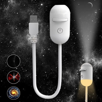 NEW 2-in-1 Mini Galaxy Star Projector Night Light Dual Use HD Romantic Ambient Lamp USB Powered for Car Interior & Bedroom Decor