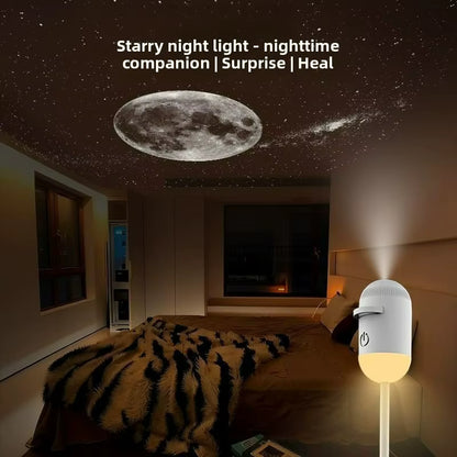 NEW 2-in-1 Mini Galaxy Star Projector Night Light Dual Use HD Romantic Ambient Lamp USB Powered for Car Interior & Bedroom Decor