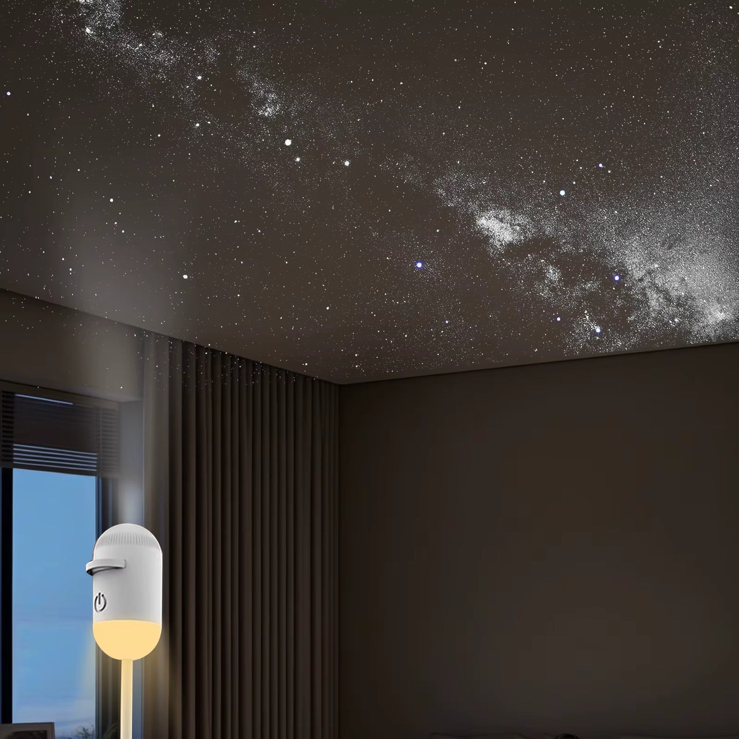 NEW 2-in-1 Mini Galaxy Star Projector Night Light Dual Use HD Romantic Ambient Lamp USB Powered for Car Interior & Bedroom Decor