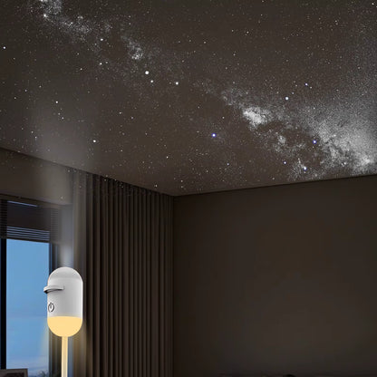 NEW 2-in-1 Mini Galaxy Star Projector Night Light Dual Use HD Romantic Ambient Lamp USB Powered for Car Interior & Bedroom Decor