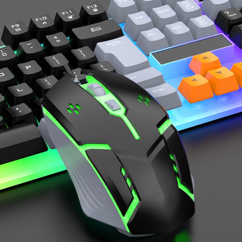 Gaming LED Keyboard Mouse Headset Bundle 3 in 1 Set with Rainbow Backlit Keyboard, Precision Wired Mouse, & Noise Cancelling Headset for Xbox PS4 PS5 PC Laptop