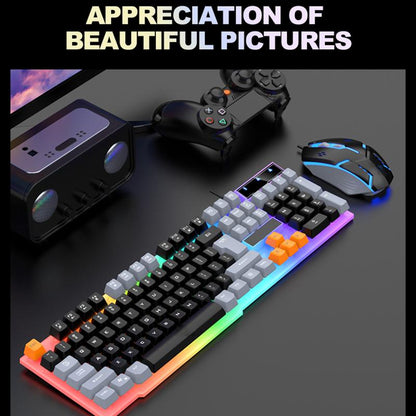 Gaming LED Keyboard Mouse Headset Bundle 3 in 1 Set with Rainbow Backlit Keyboard, Precision Wired Mouse, & Noise Cancelling Headset for Xbox PS4 PS5 PC Laptop