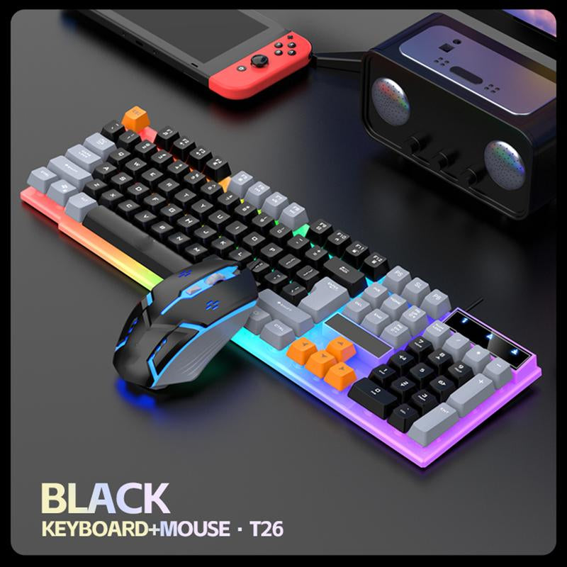 Gaming LED Keyboard Mouse Headset Bundle 3 in 1 Set with Rainbow Backlit Keyboard, Precision Wired Mouse, & Noise Cancelling Headset for Xbox PS4 PS5 PC Laptop