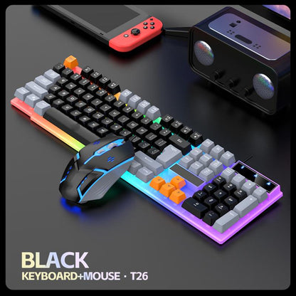 Gaming LED Keyboard Mouse Headset Bundle 3 in 1 Set with Rainbow Backlit Keyboard, Precision Wired Mouse, & Noise Cancelling Headset for Xbox PS4 PS5 PC Laptop